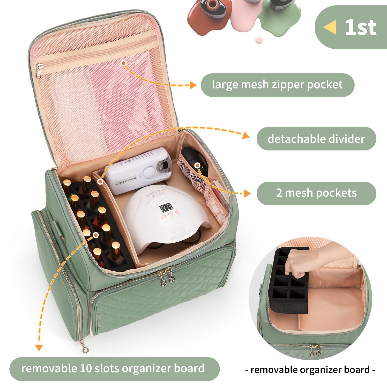CUBETASTIC tablero organizador 10 ranuras para esmaltes, orden rapido y accesible.