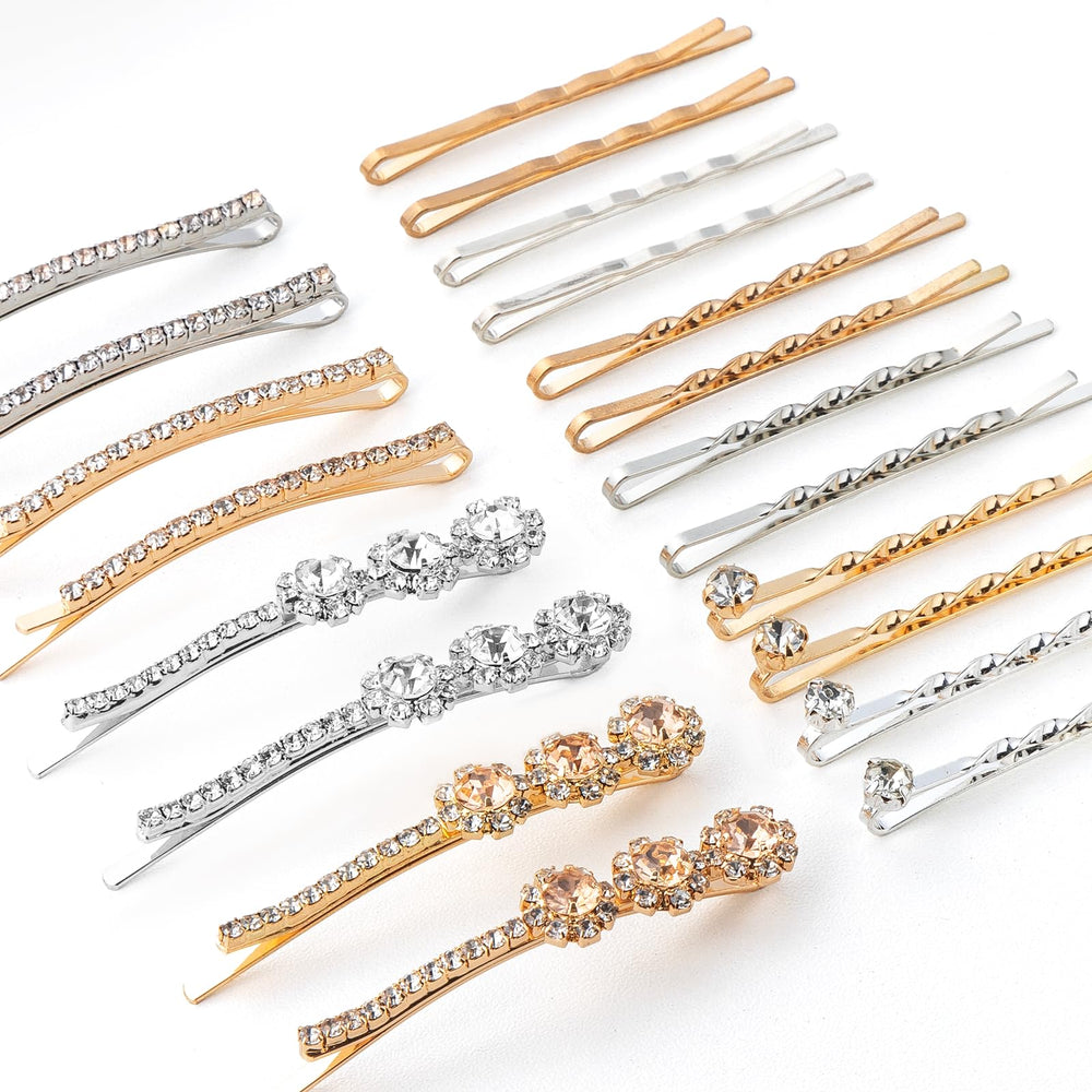 CubGreff pinzas brillantes plata para look diario con brillo sutil.