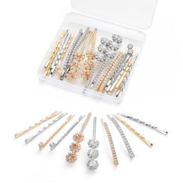 CubGreff pinzas de cabello con strass oro para look de fiesta.