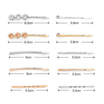 CubGreff pinzas de cabello con strass plata para recogido elegante.
