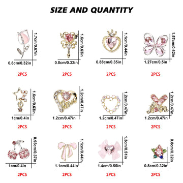 Dijes CUBLIVE lazo 3D para uñas, acento elegante y kawaii.