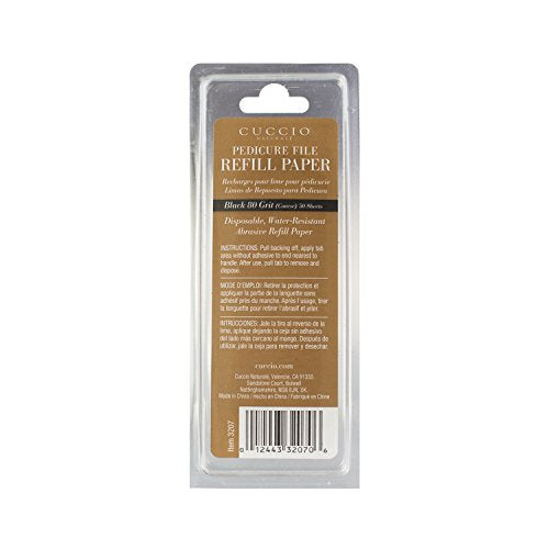 Cuccio Naturale hojas abrasivas 80-grano resistentes al agua para tratamientos consistentes
