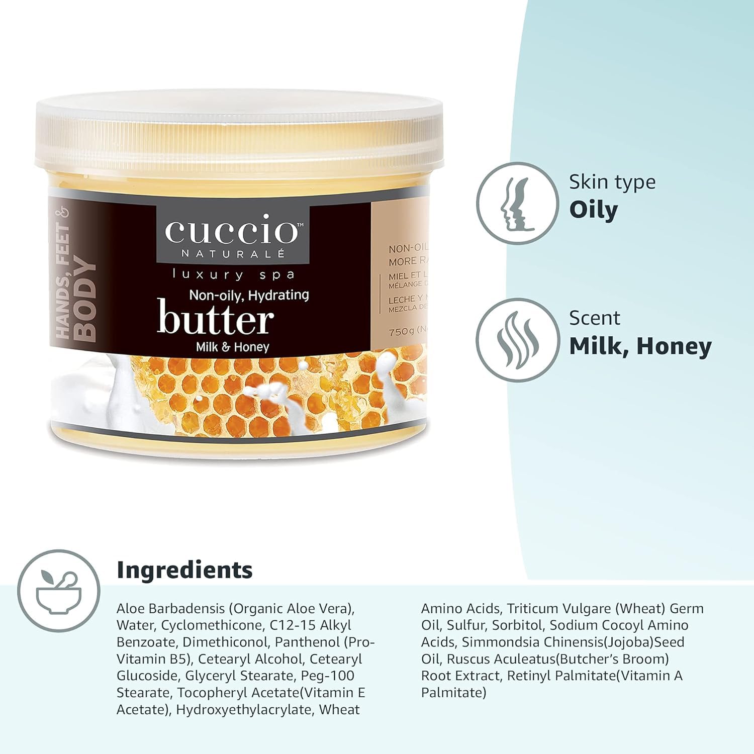 Cuccio Naturale lait et miel – crème pieds, douceur durable