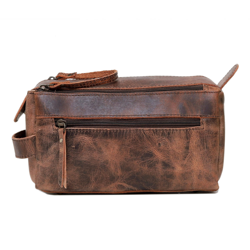 Cuero kit toilette cuir buffle-usage-voyage, idéal pour déplacements.