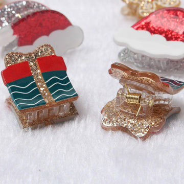 Cuizhiyu Clips Navidad mini tamaño variado para mechones pequeños y grandes.