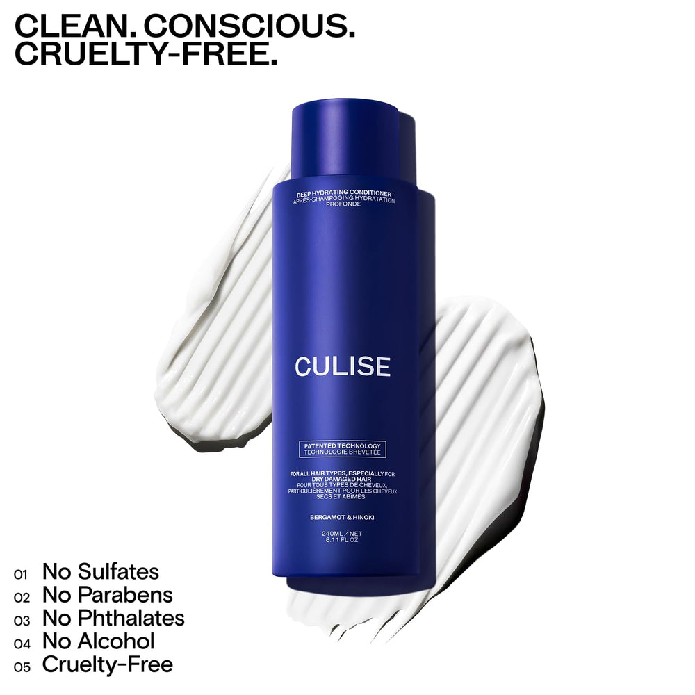 CULISE acondicionador sin sulfatos, cuidado suave para cabello teñido.