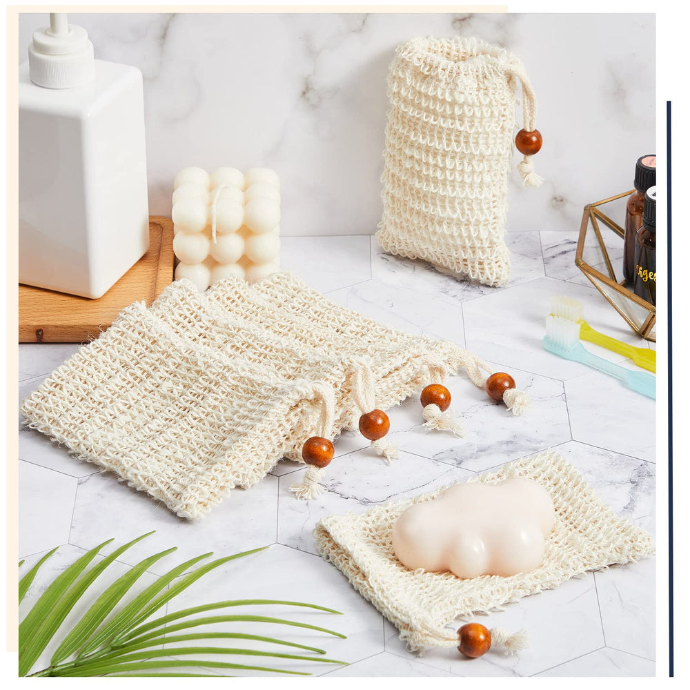 Cunhill exfoliating bag for shower promotes rich foam and cleansing.