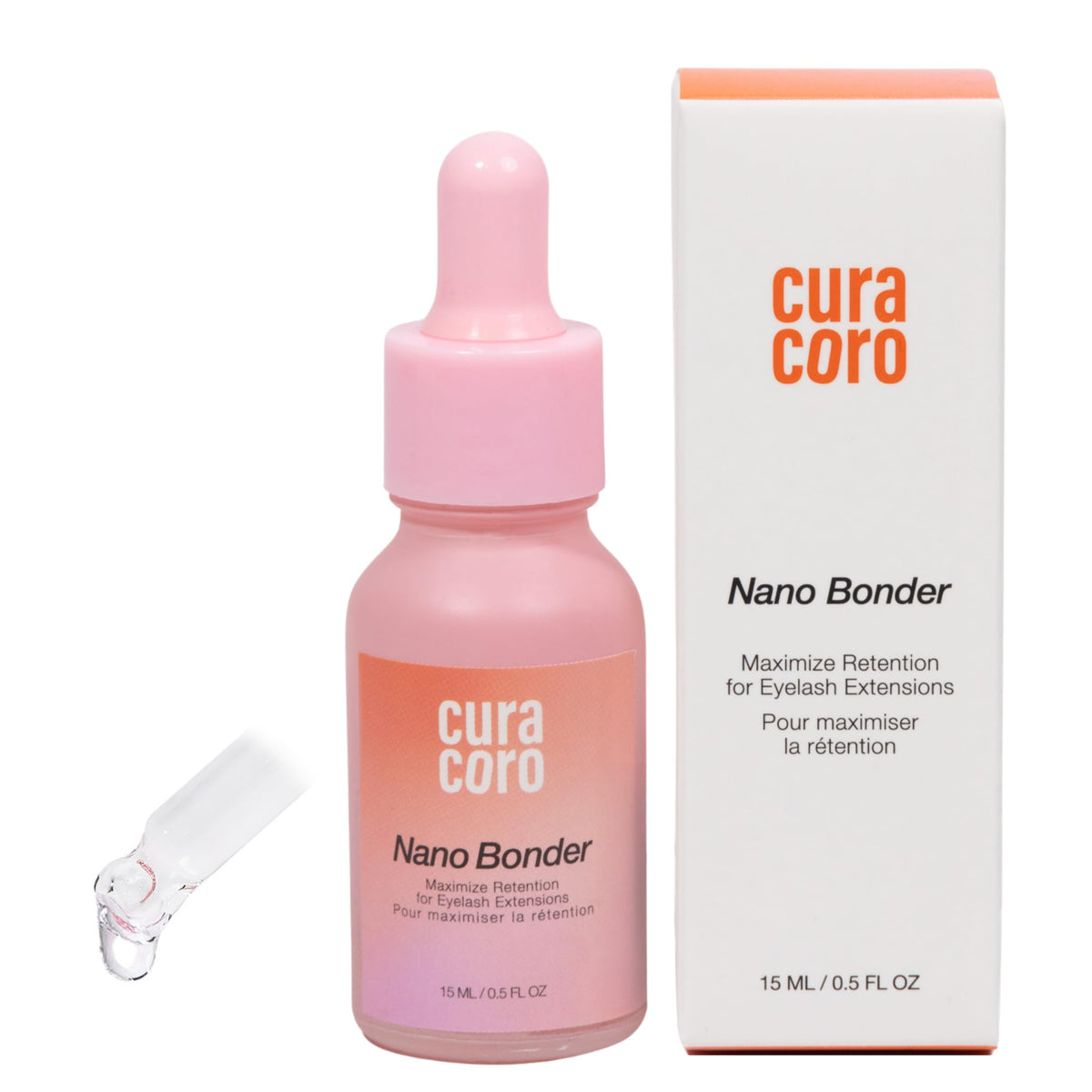 CURACORO Nano Lash Bonder: botella de 15 ml para fijar pestañas con seguridad
