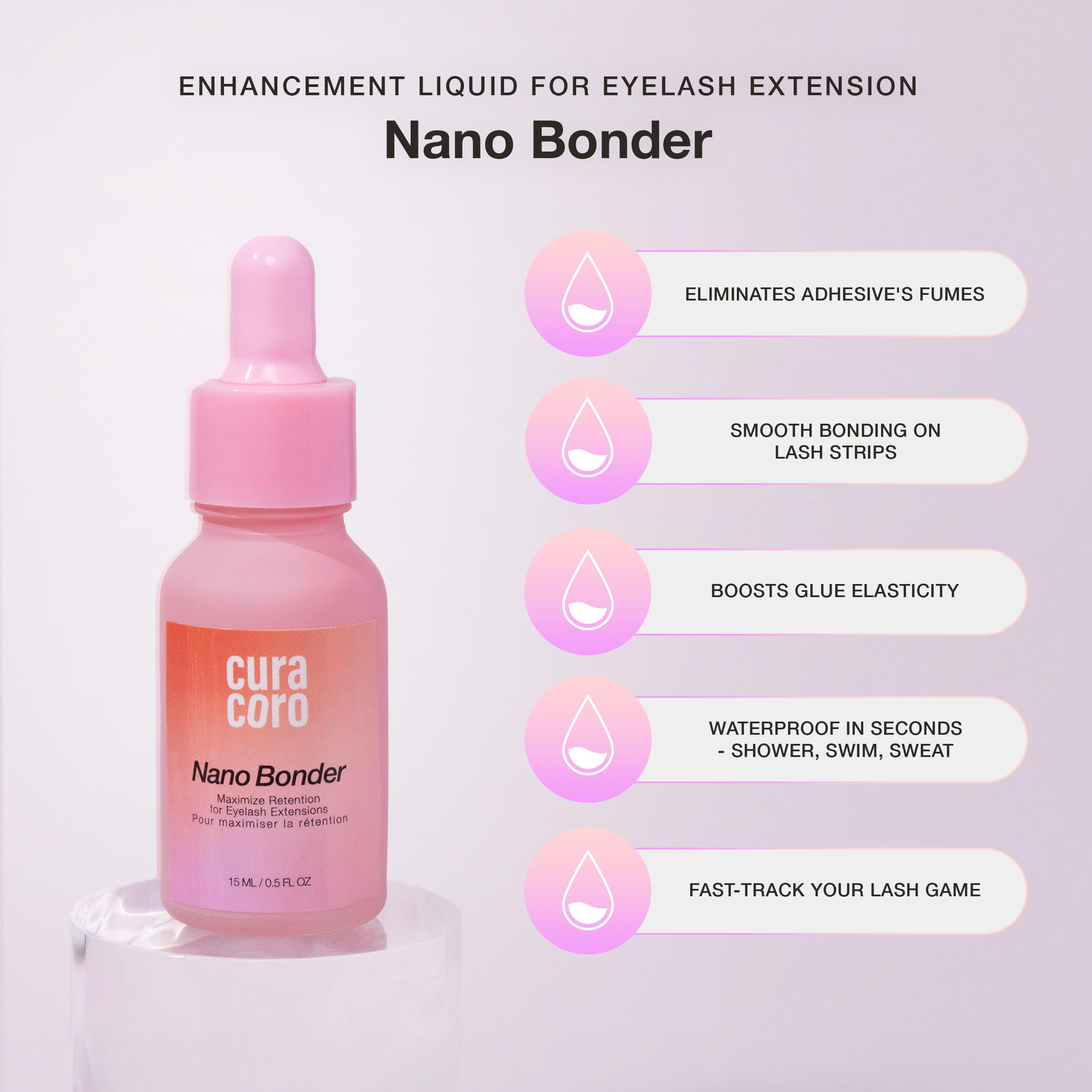CURACORO Nano Lash Bonder: retención prolongada y menos retoques posibles