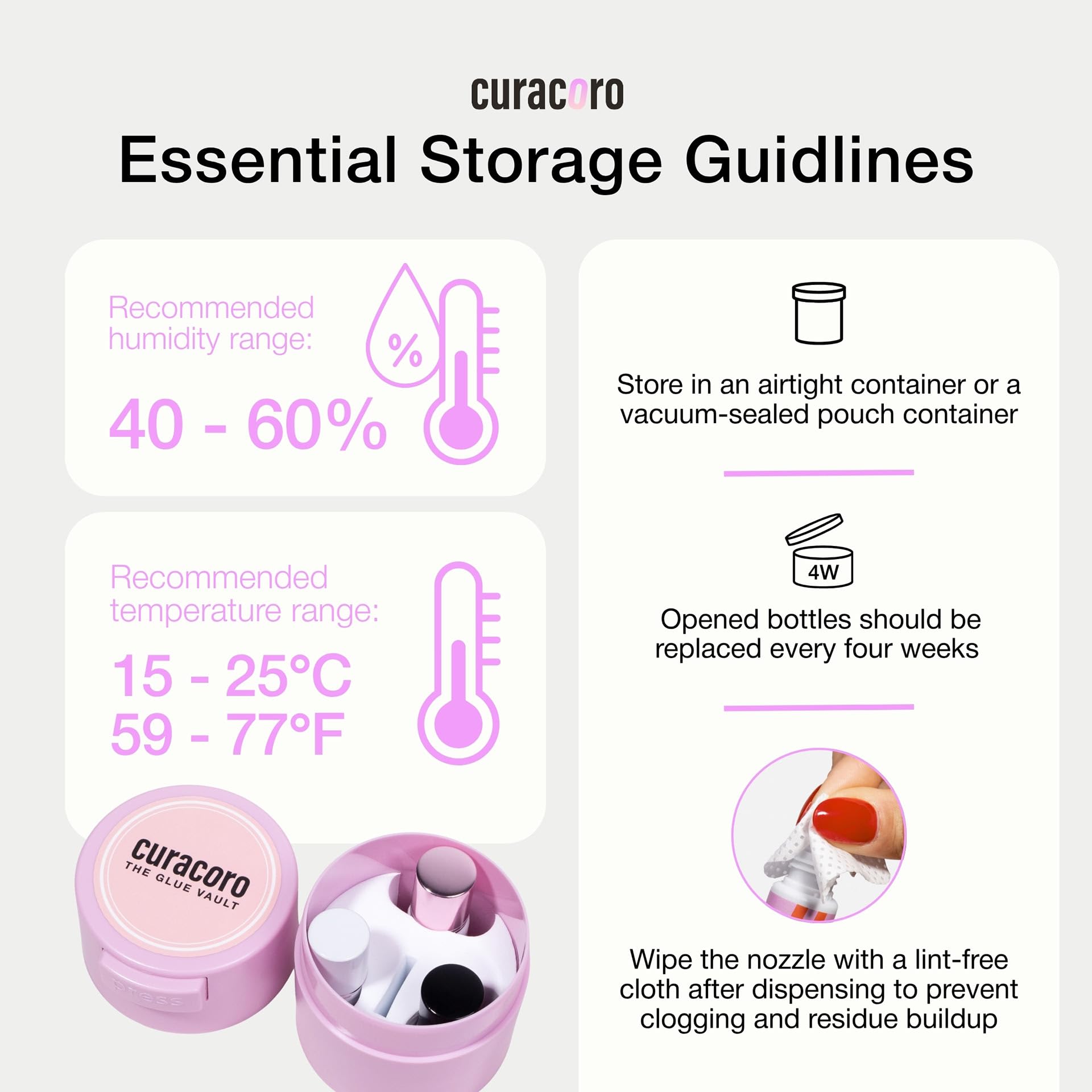CURACORO envase 5 ml, compacto para expertos en salón