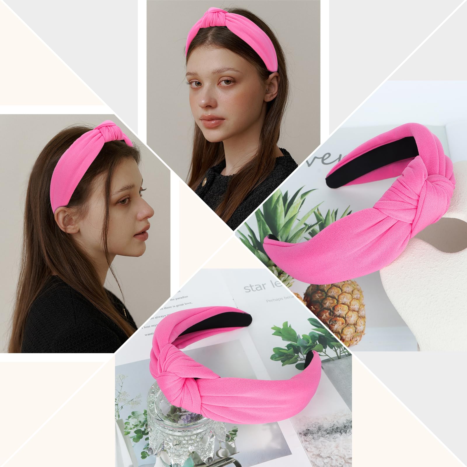 Diadema CURASA rosa suave para uso diario, cómodo y flexible.