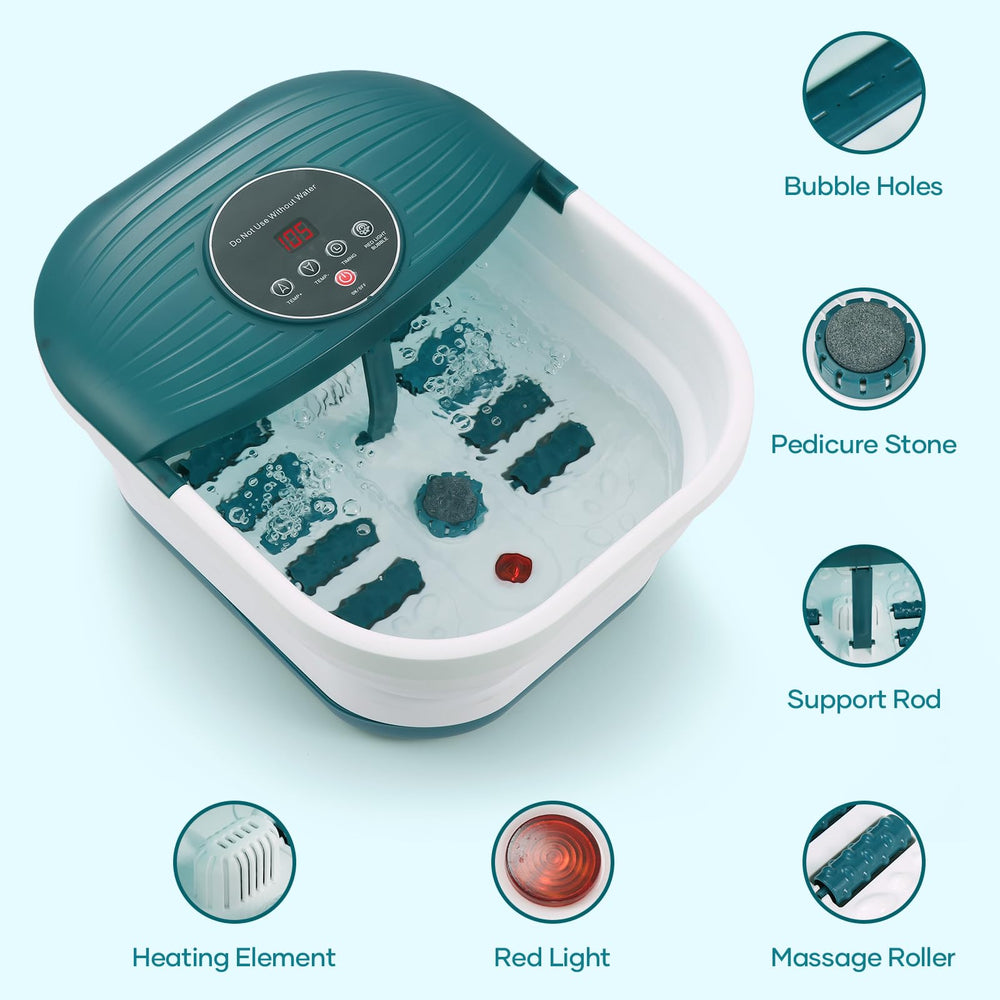 CURECURE spa-pies-almacenamiento-integrado guarda accesorios para ordenar.