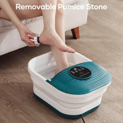 CURECURE spa-pies-rodillos-masaje apunta a puntos clave del pie para relajación.
