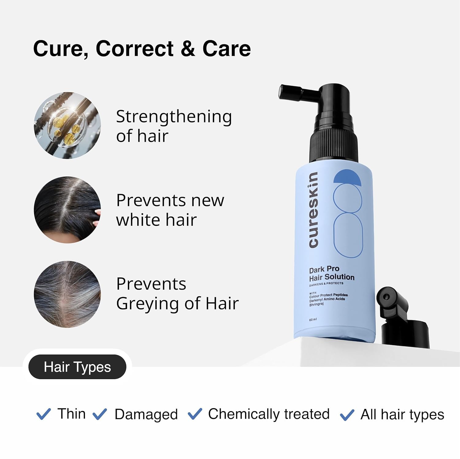 Cureskin actif-nourrissant-cuir-chevelu: cuir chevelu apaisé et cheveux plus forts.