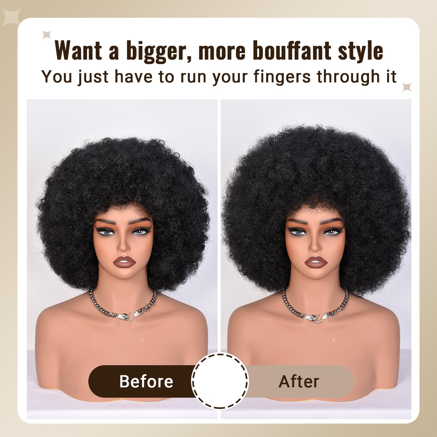 CURLCRAZY Afro Wig diseño ligero transpirable, comodidad durante todo el día