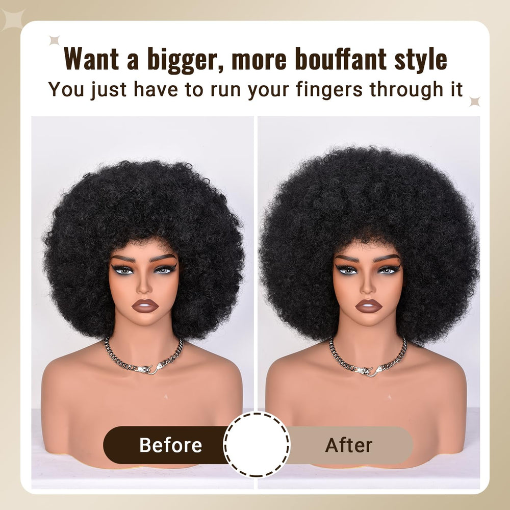 CURLCRAZY Afro Wig diseño ligero transpirable, comodidad durante todo el día