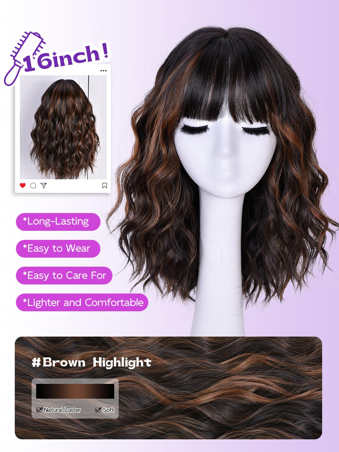 Close-up of CURLCRAZY natural wavy fibers for silky texture