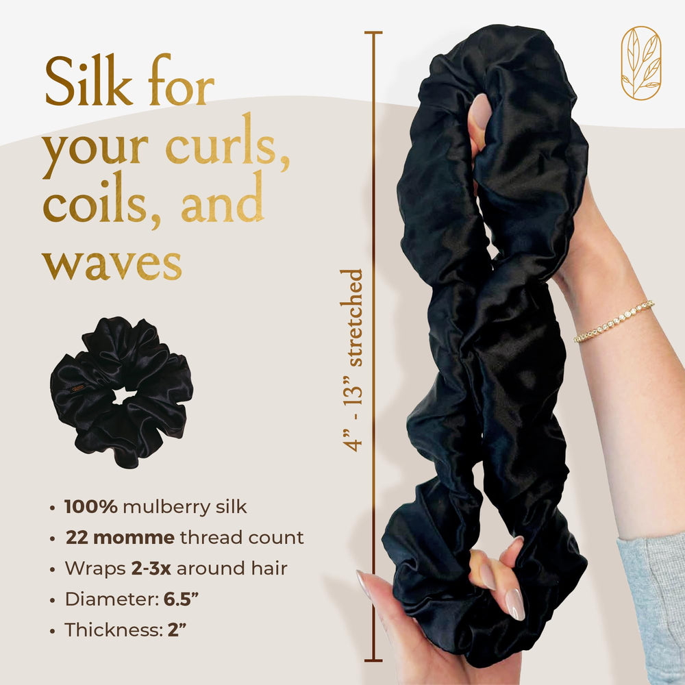 Curlfriend Collective scrunchie de seda Mulberry extragrande, para dormir sin marcas