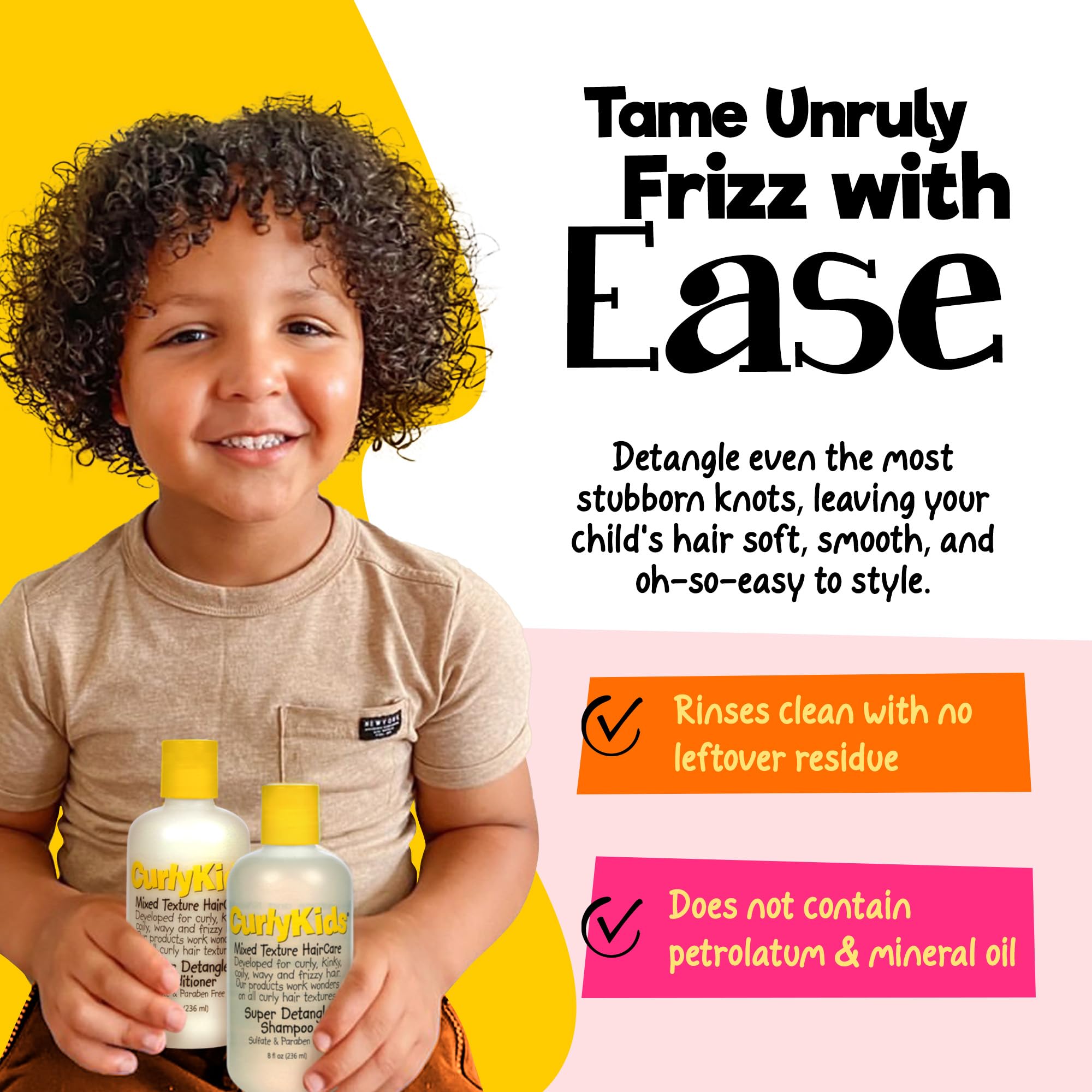 Set CurlyKids para rizos texturizados ofrece cuidado completo sin sulfatos ni parabenos.