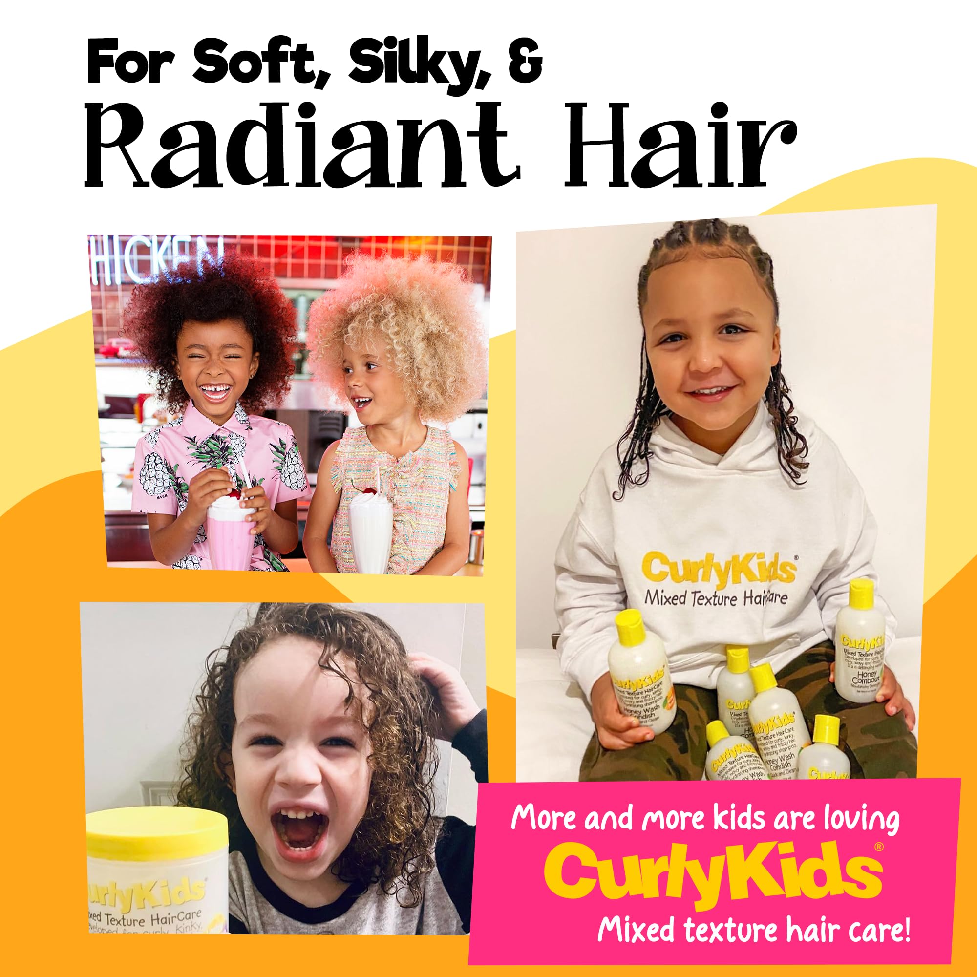 CurlyKids spray-coiffant-boucles – apporte brillance légère et souplesse.