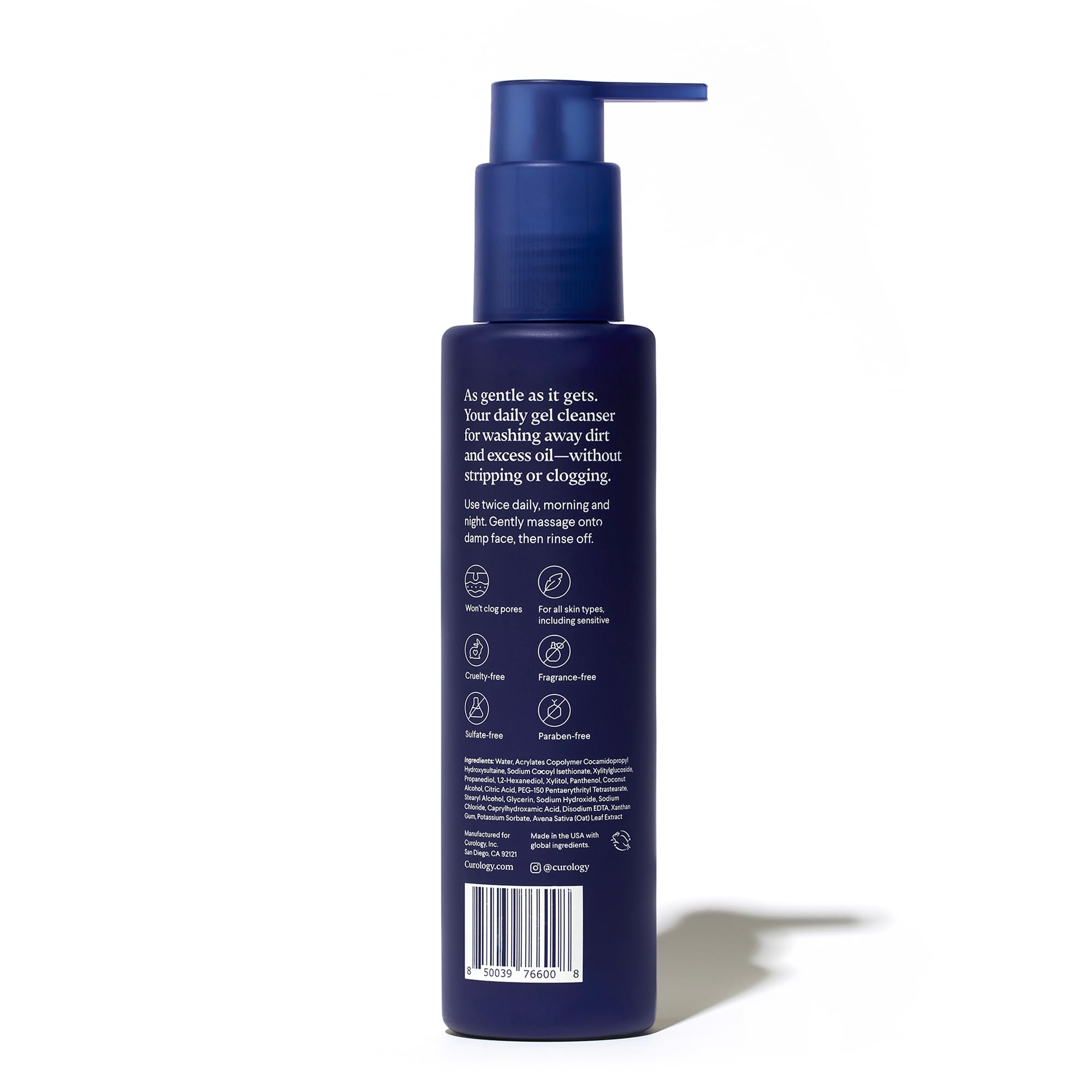 Curology Cleanser in morning and night routine setup for consistent care.