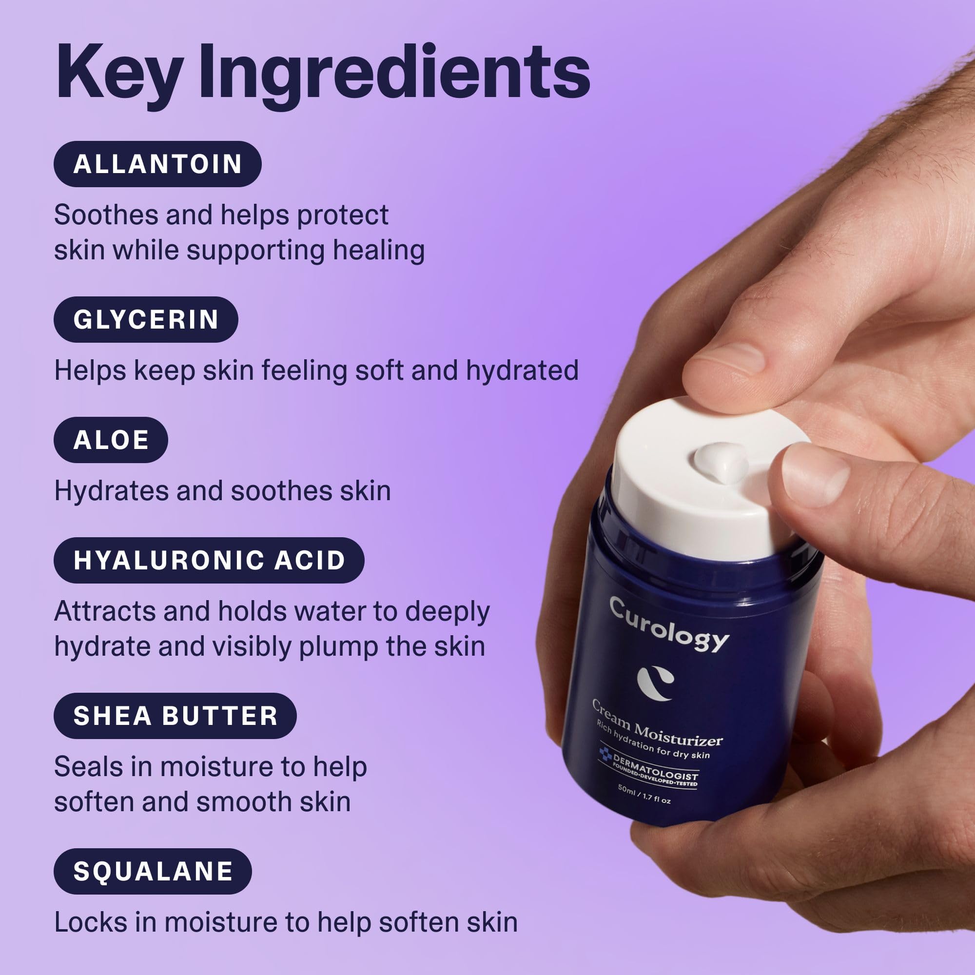 Curology crema hidratante rostro, ácido hialurónico hidrata y ayuda a mantener elasticidad.