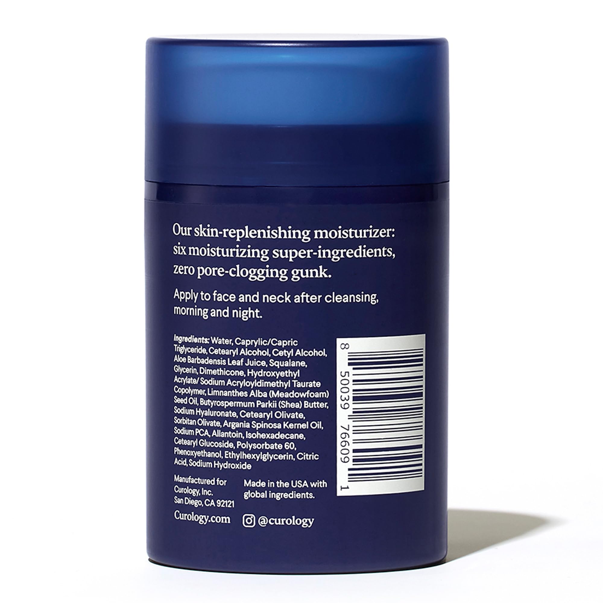 Curology crema hidratante rostro, uso diario tanto de día como de noche.