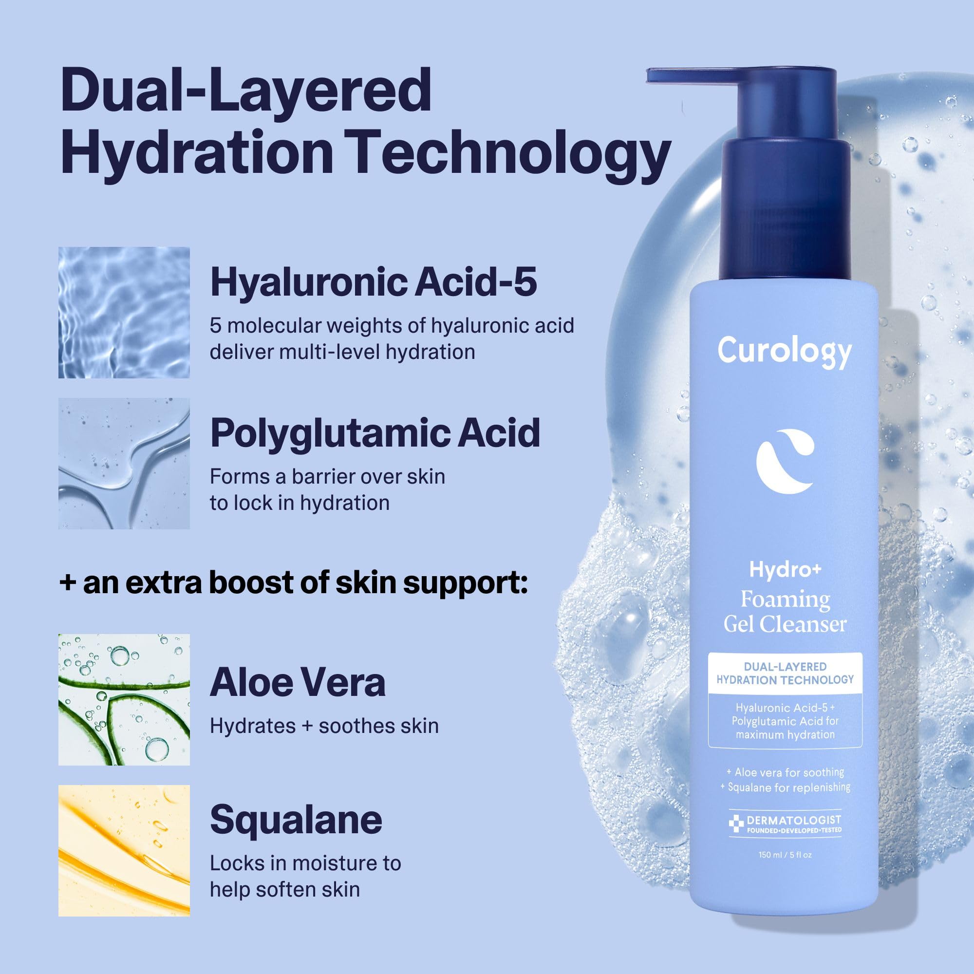 Curology Hydro+ sin fragancia cuida la piel con comodidad diaria.