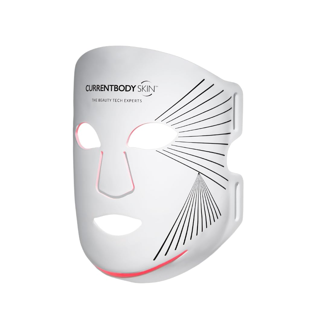 CurrentBody mascarilla LED Serie 2, vista exterior, diseño ergonómico para uso cómodo.