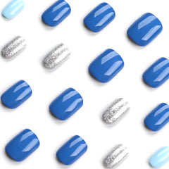 Curvlife conjunto de uñas azul océano, perfecto para colocación rápida y aspecto pulido.