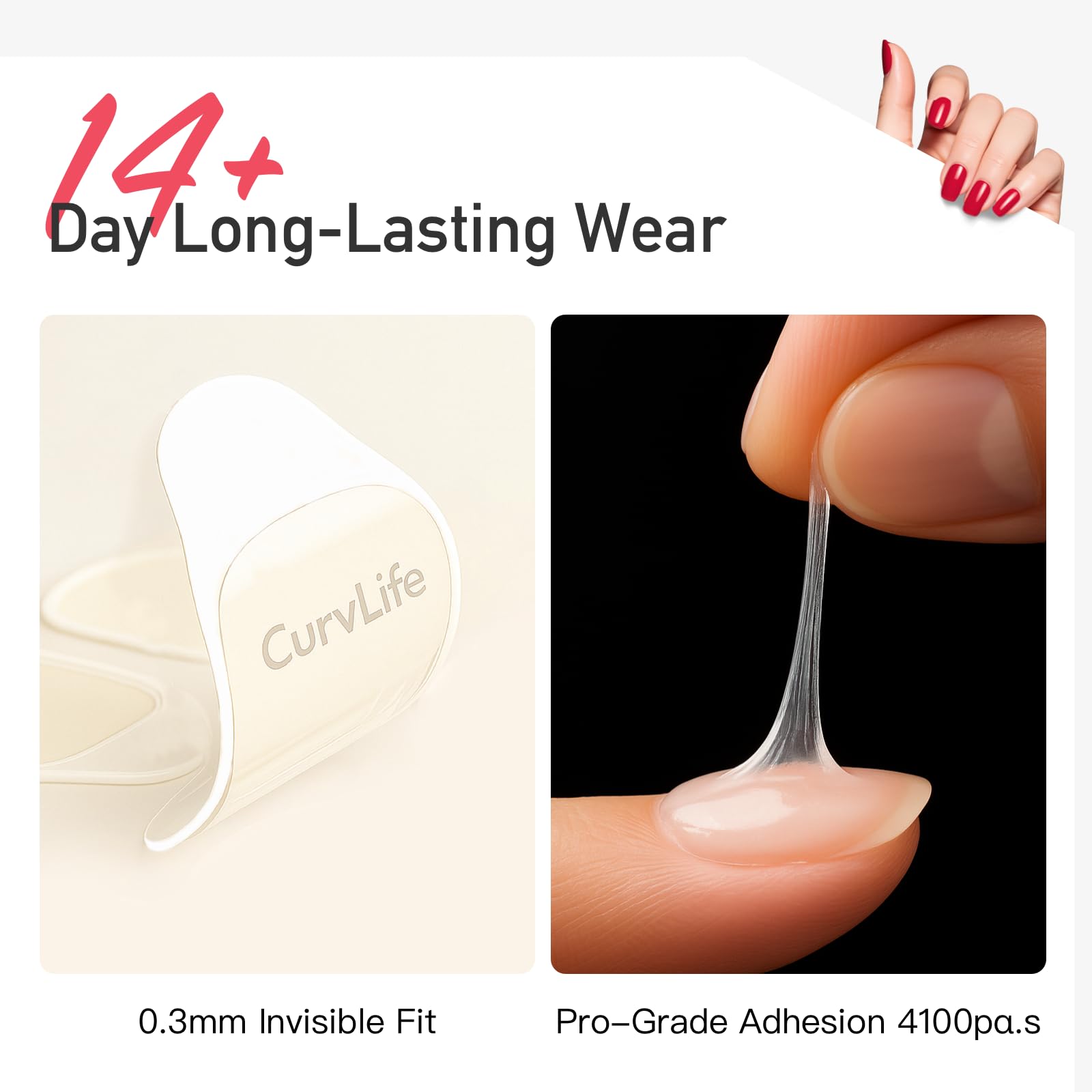CurvLife CareHold Pro set de 10 hojas y 15 tallas para ajustar cada dedo.