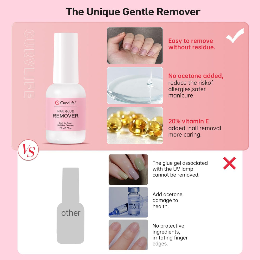 Curvlife dos palillos para remover pegamento con precisión.