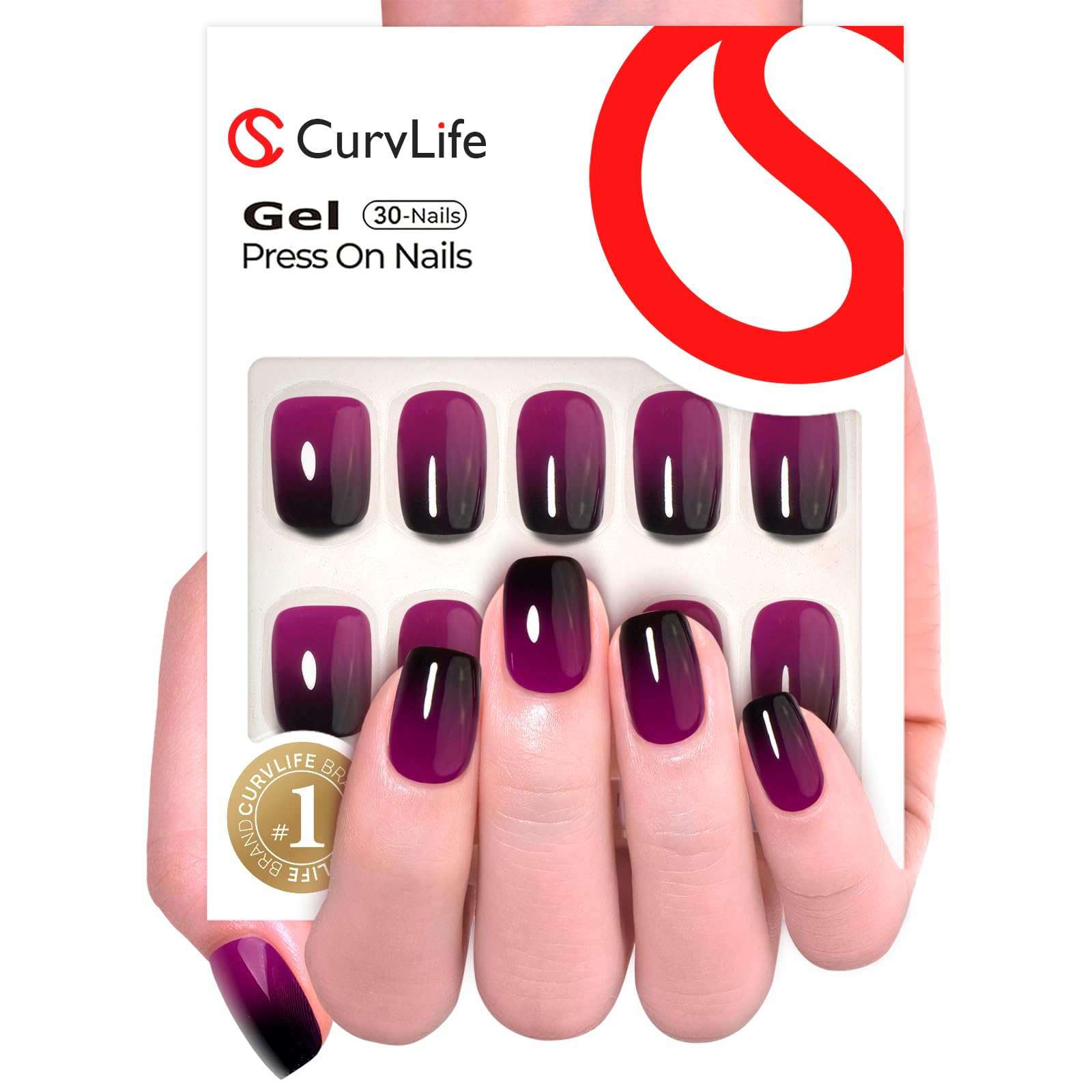 Curvlife kit completo uñas pegado: aplicación rápida y lista para usar.