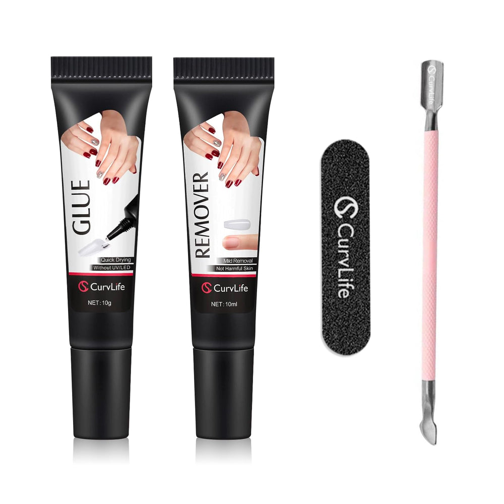 Curvlife pegamento uñas semisólido 10 g, fijación rápida y duradera para uñas postizas.