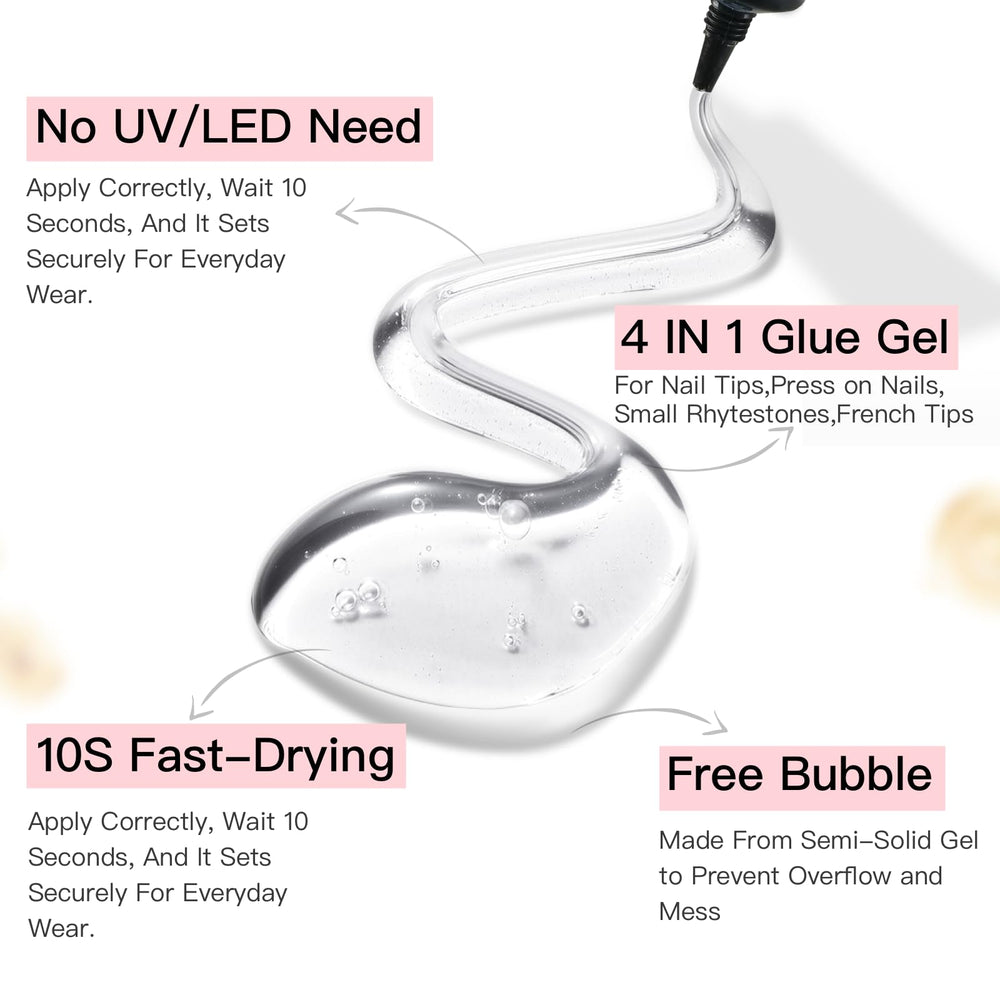 CurvLife adhesivo para uñas postizas, ideal para fijar uñas sin lámpara