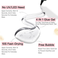 CurvLife adhesivo para uñas postizas, ideal para fijar uñas sin lámpara
