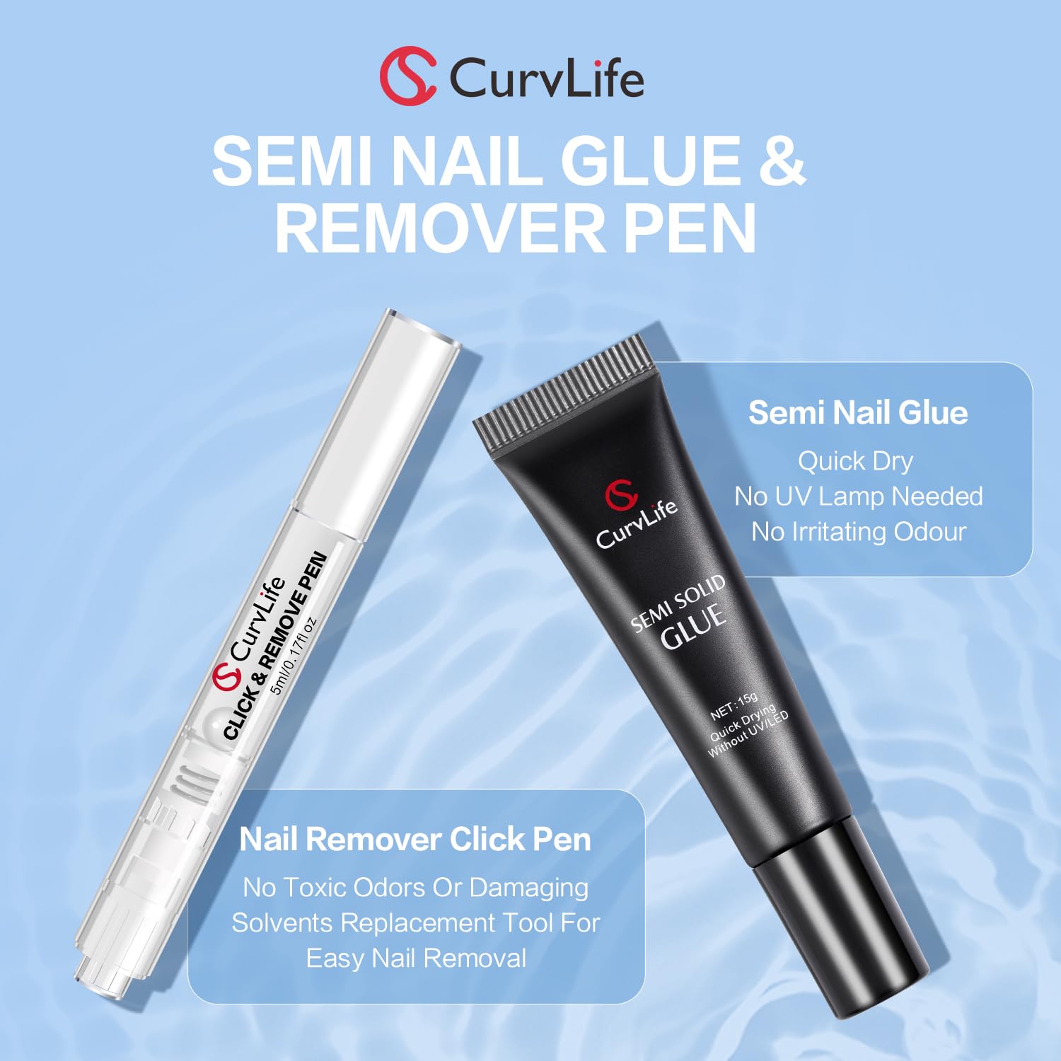 Curvlife bolígrafo remover uñas, dispensing preciso de 1-2 gotas