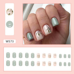 Curvlife set de uñas acrílicas con diseño frances gel, 24 piezas, ajuste preciso.