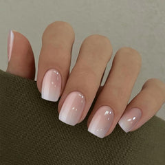 Curvlife uñas Frances Rosa gradiente con cubrimiento completo para un acabado elegante.