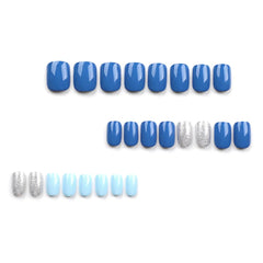 Curvlife uñas de gel en azul océano, ajuste cómodo para uso diario.