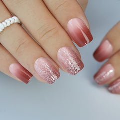 Curvlife uñas postizas gel corto cuadrado: ajuste cómodo y natural.