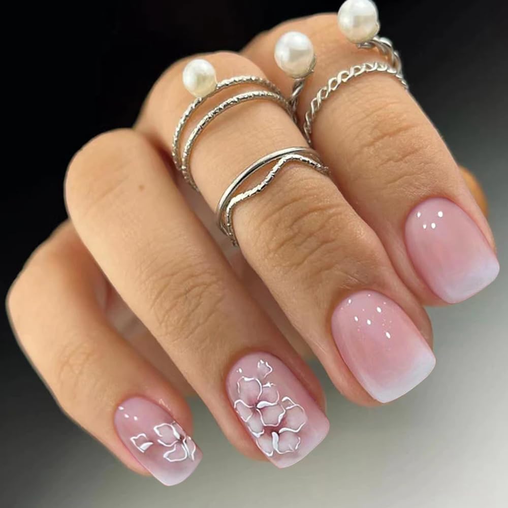 CurvLife juego de 12 tallas, uñas adhesivas para ajuste personalizado
