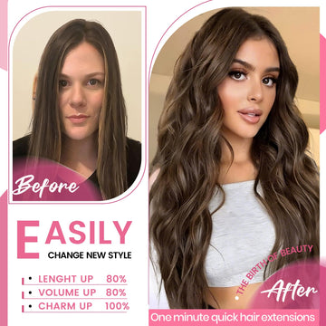CWRDK extensión Remy natural 20 pulgadas para densidad y textura suave.