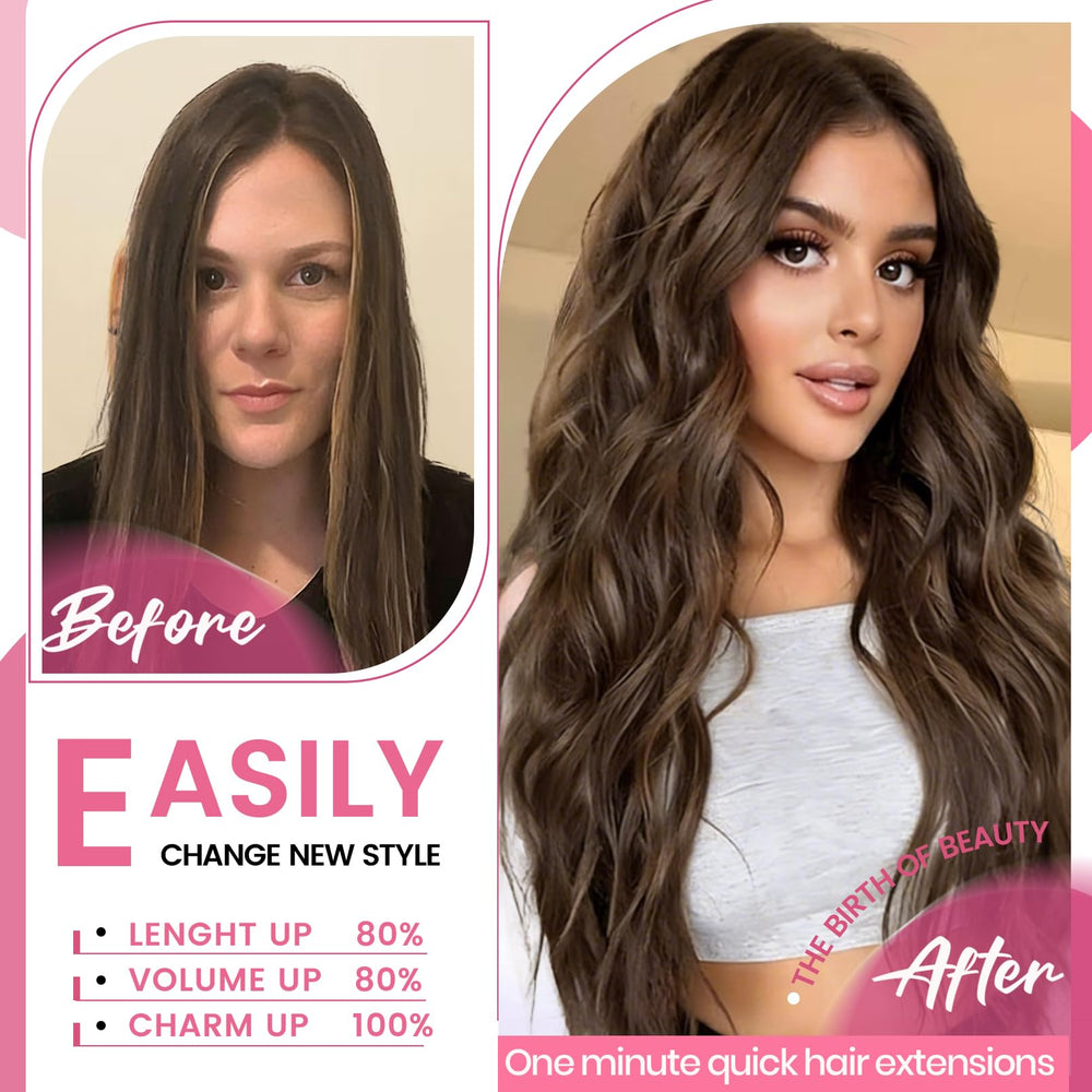 CWRDK extensión Remy natural 20 pulgadas para densidad y textura suave.