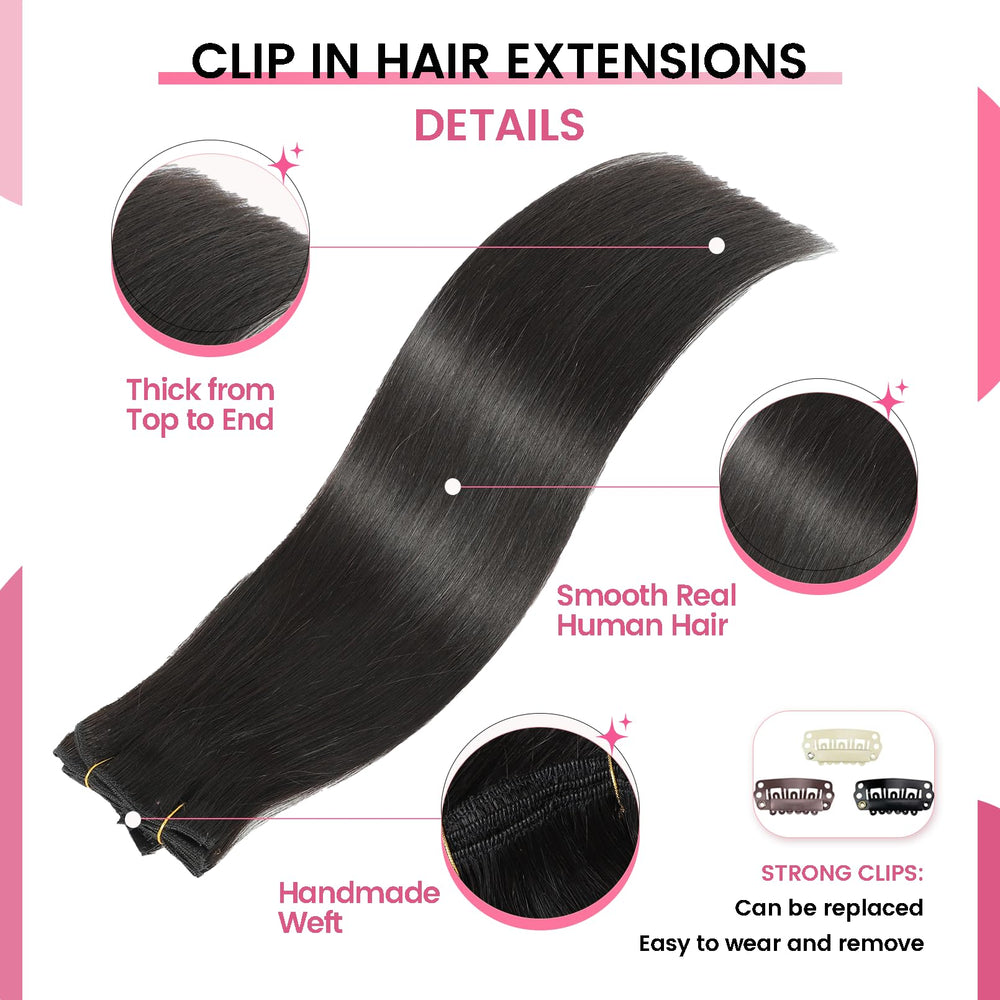 CWRDK extensión Remy natural de 20 pulgadas, longitud visible para una apariencia completa.