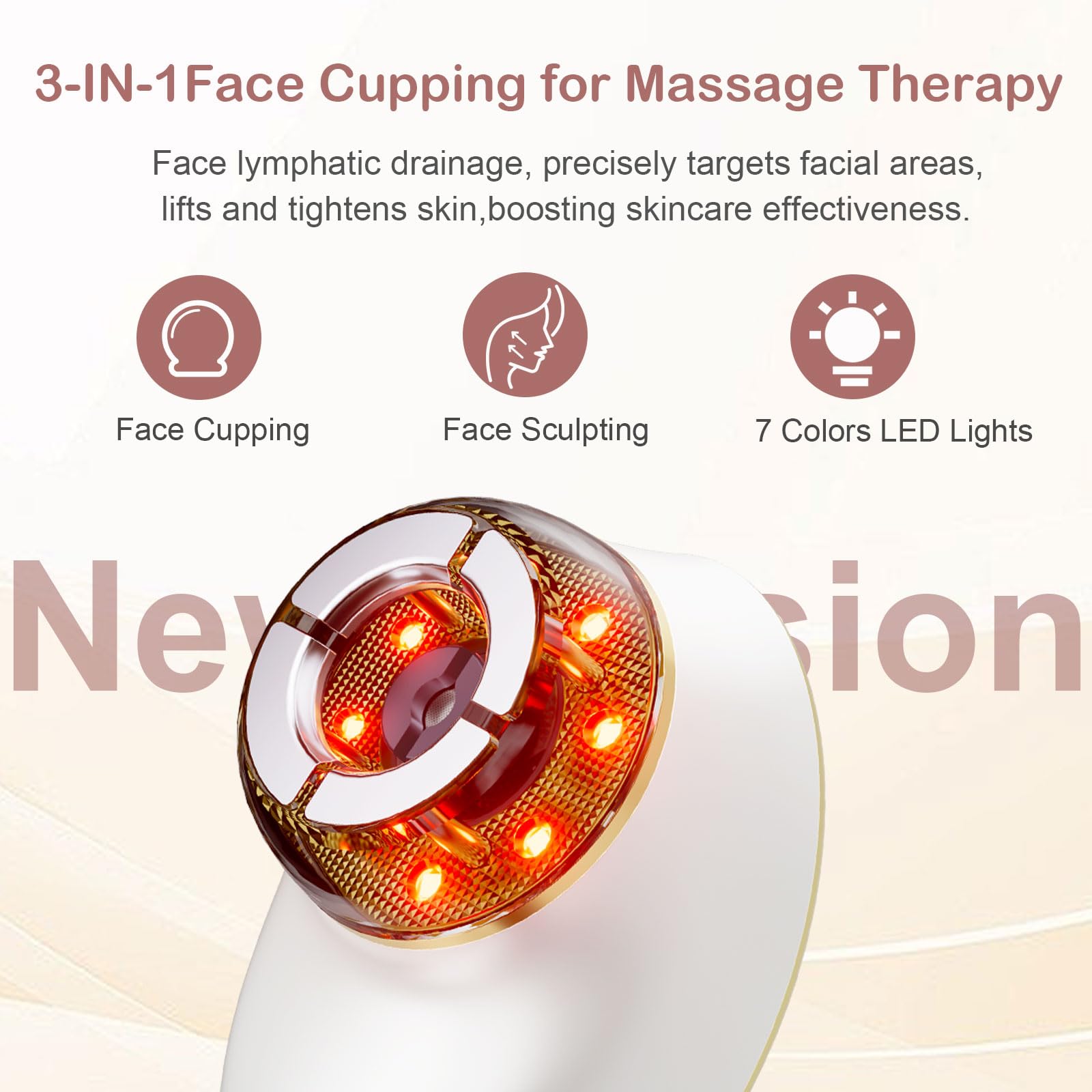 CXGRISE masaje facial con ventosas para relajación y confort nocturno.