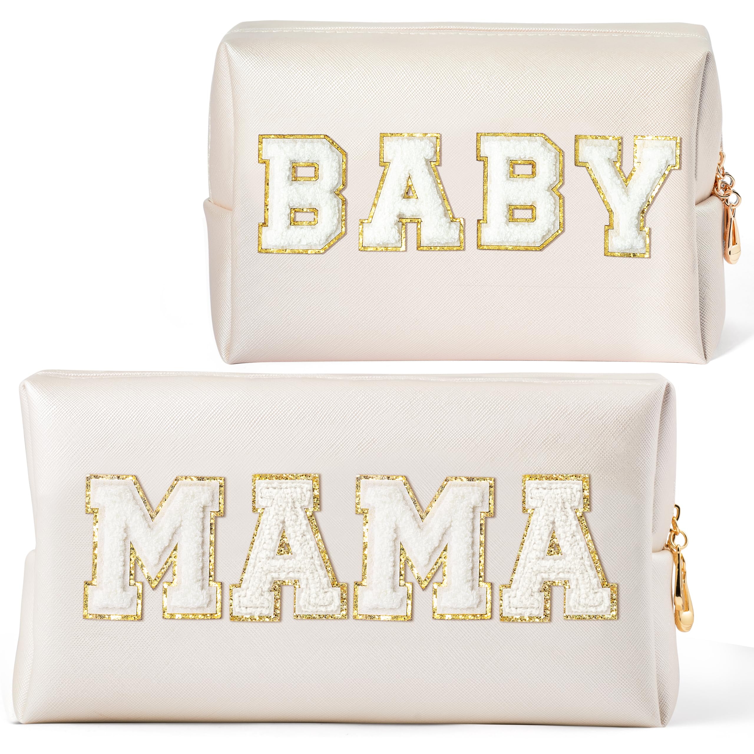 CY2SIDE conjunto Mama y Baby, bolsas de maquillaje blancas para viaje y organización diaria.