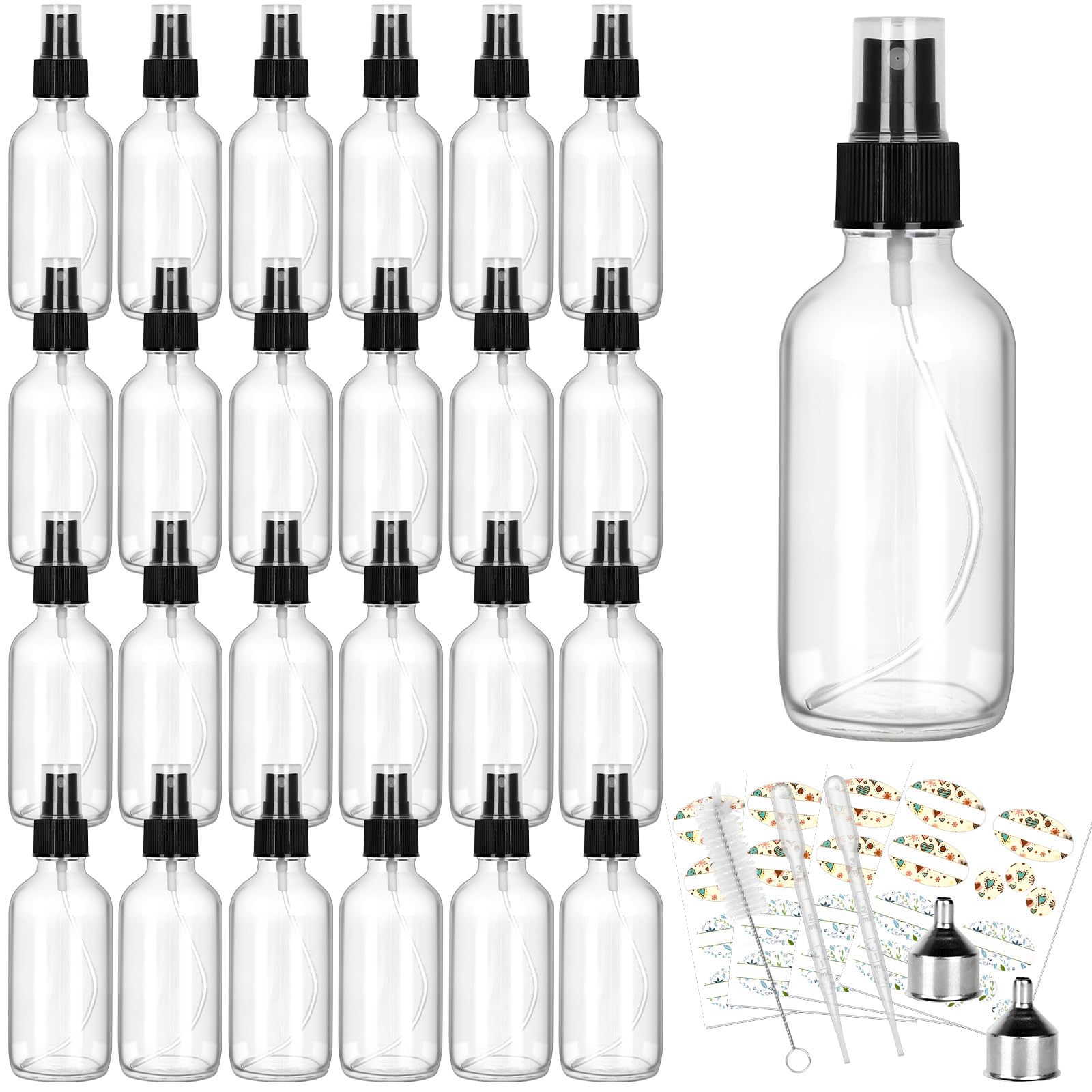 CycleMore botella de vidrio 4oz con pulverizador fino para aceites esenciales.
