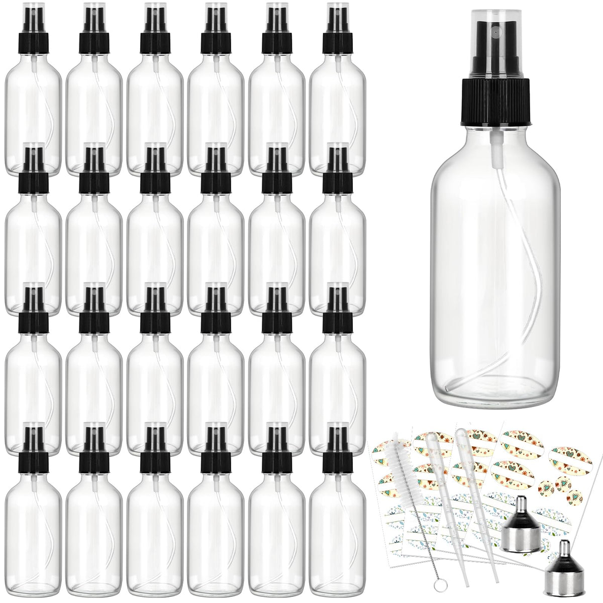 CycleMore botella de vidrio 4oz con pulverizador fino para aceites esenciales.