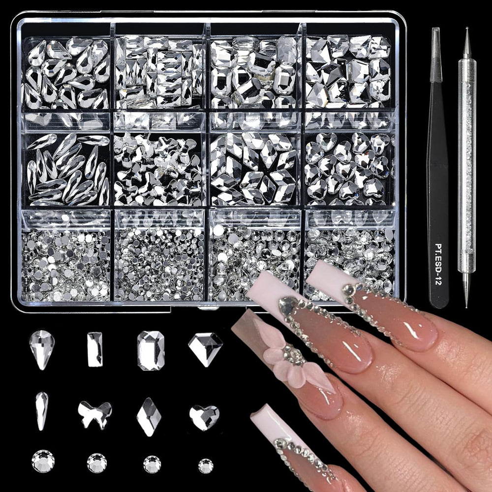 Cycullinyt diamantes uñas 3D, 8 formas para uñas y manualidades.